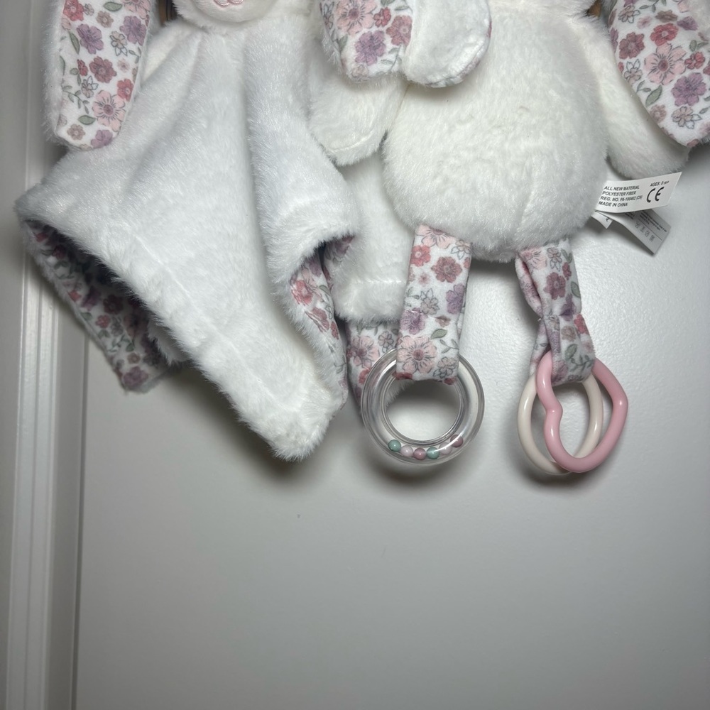 Dreamgro Buddy Blankie & Rattle Bunny Lovey Quilted Security Blanket - Picture 3 of 5